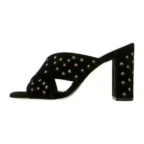 SAINT LAURENT  Lou Lou Star Stud Velvet Mules - Picture 2 of 14